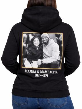 Kobe Bryant Tribute Mamba & Mambacita Black Hoodie Size S NWOT